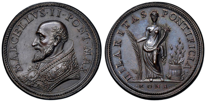 Marcello II (1555) Medaglia riconio 1555 Commemorazione di Marcello II - Opus: G...