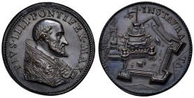 Pio IV (1559-1565) Medaglia riconio 1561 Nuove fortificazioni di Castel Sant'Angelo - Opus: Gianfederico Bonzagni, Modesti CNORP III, 525 AE (g 15,65 ...