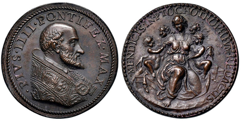 Pio IV (1559-1565) Medaglia riconio 1563 Costruzione dell'Ospizio dei Poveri di ...