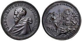 Gregorio XIII (1572-1585) Medaglia coniata 1572 An. I Strage degli Ugonotti - Opus: Gianfederico Bonzagni, Modesti CNORP III, 682 AE (g 14,04 - Ø 31,3...