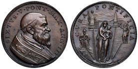 Sisto V (1585-1590) Medaglia coniata 1587 An. III Nuovo assetto viario a Roma - Opus: Domenico Poggini, Modesti CNORP IV, 843 AE (g 19,81 - Ø 33,86 mm...
