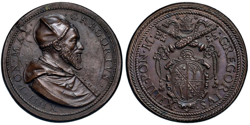 Gregorio XIV (1590-1591) Medaglia coniata 1591 Commemorazione di Gregorio XIV - ...