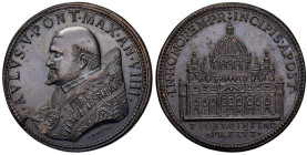 Paolo V (1605-1621) Medaglia coniata 1613 An. IX Completamento della facciata della basilica Vaticana - Opus: Giacomo Antonio Mori, Modesti CNORP IV, ...