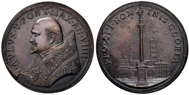 Paolo V (1605-1621) Medaglia coniata 1614 An. IX Sistemazione definitiva della c...