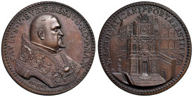 Paolo V (1605-1621) Medaglia coniata 1618 An. XVI Ricostruzione della porta Vaticana - Opus: Giacomo Antonio Mori, Modesti 1091 AE (g 78,76 - Ø 49,69 ...