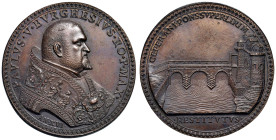 Paolo V (1605-1621) Medaglia coniata 1620 An. XVI Ricostruzione del ponte di Ceprano sul fiume Liri - Opus: Giacomo Antonio Mori, Modesti 1103; Mazio ...