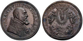 Urbano VIII (1623-1624) Medaglia coniata 1623 An. P Elezione e possesso del Laterano - Opus: Giacomo Antonio Mori, Miselli 149 AE (g 26,28 - Ø 33,41 m...
