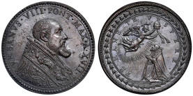Urbano VIII (1623-1624) Medaglia coniata 1639 An. XVII Sedicesimo anniversario dell'incoronazione - Autore non indicato, Miselli 224 AE (g 43,02 - Ø 4...