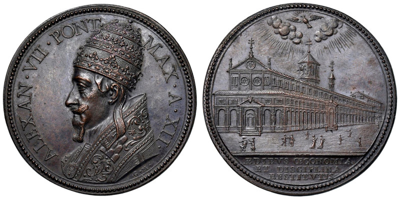 Alessandro VII (1655-1667) Medaglia coniata (1666) An. XII Ospedale di Santo Spi...