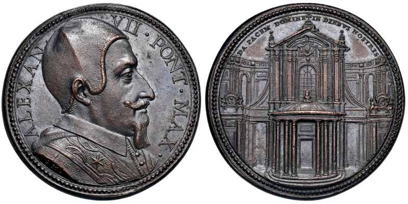 Alessandro VII (1655-1667) Medaglia coniata senza data e anno Chiesa di S. Maria...
