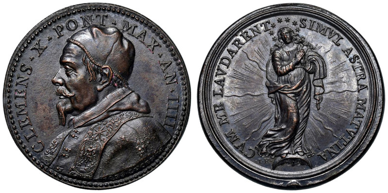 Clemente X (1670-1676) Medaglia annuale coniata 1673 An. IV Consuetudine del Pap...