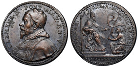Clemente X (1670-1676) Medaglia annuale coniata 1674 An. V Consegna al Pontefice dello stendardo catturato ai Turchi - Opus: Girolamo Lucenti, Miselli...
