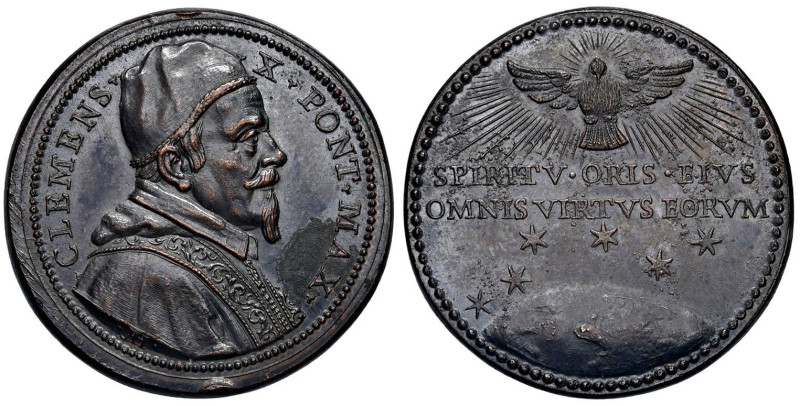 Clemente X (1670-1676) Medaglia straordinaria coniata senza data Possesso del La...