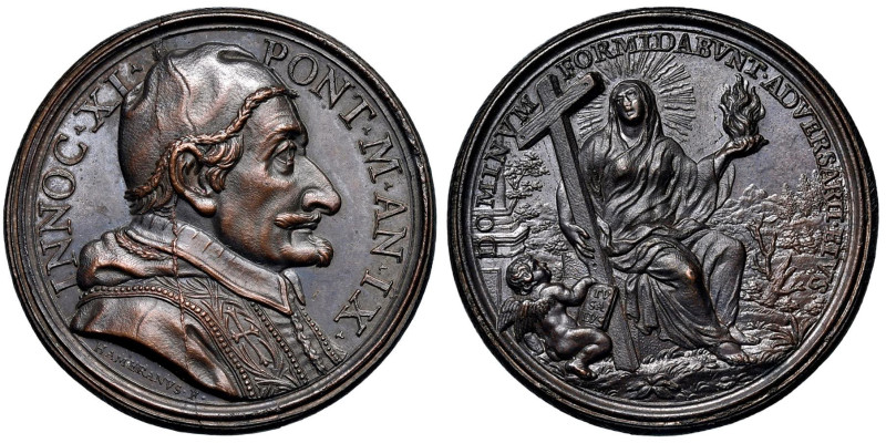 Innocenzo XI (1676-1689) Medaglia annuale coniata 1685 An. IX Occupazione di S. ...