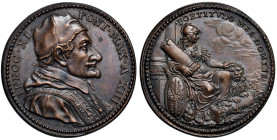 Innocenzo XI (1676-1689) Medaglia annuale coniata 1689 An. XIII Invito del Pontefice a perseverare nella lotta contro i Turchi - Opus: Giovanni Hamera...