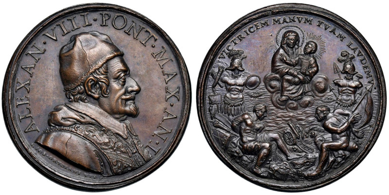 Alessandro VIII (1689-1691) Medaglia annuale coniata 1690 An. I Vittorie del 169...