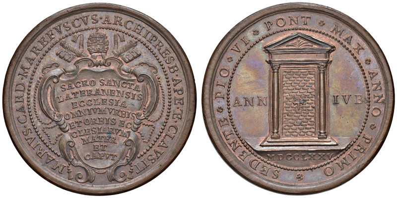 Pio VI (1775-1799) Medaglia straordinaria coniata 1775 Apertura e chiusura della...