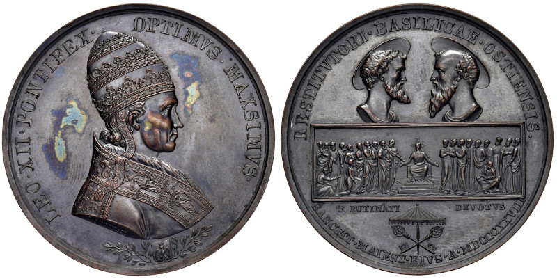 Leone XII (1823-1829) Medaglia straordinaria 1828 Ricostruzione della basilica p...