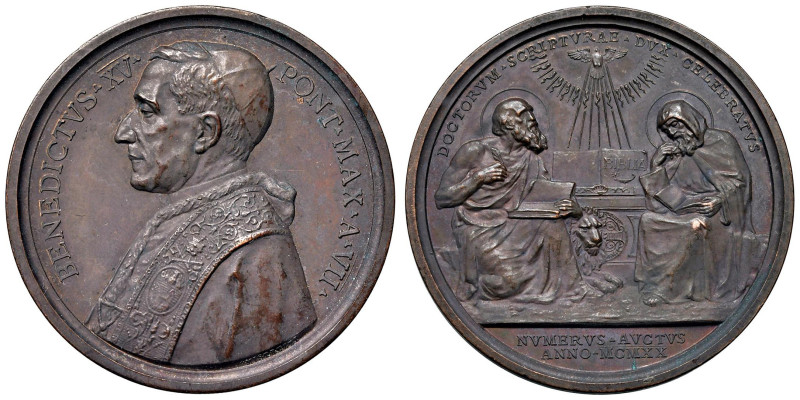 Benedetto XV (1914-1922) Medaglia annuale coniata 1921 An. VII Proclamazione di ...