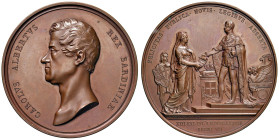Carlo Alberto (1831-1849) Medaglia coniata 1837 Promulgazione di Nuove Regolamentazioni Legislative, "Statuto Albertino" - Opus: Giuseppe Ferraris, Gi...