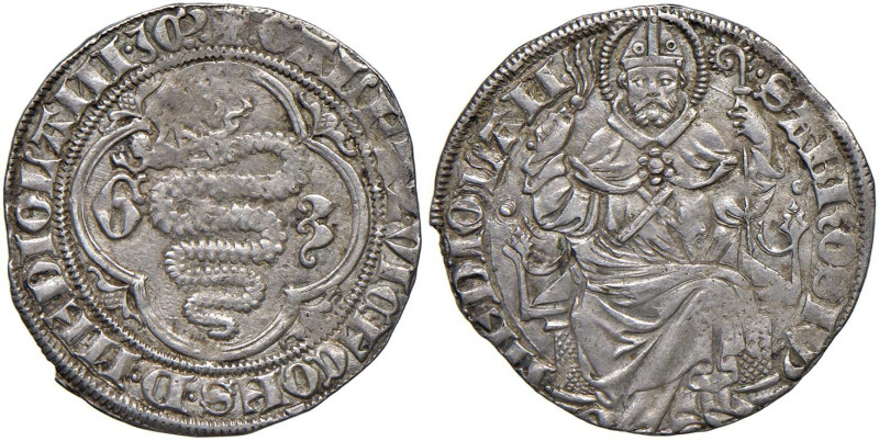 MILANO Gian Galeazzo Visconti (1395-1402) Grosso - MIR 121 AG (g 2,36)

Status...