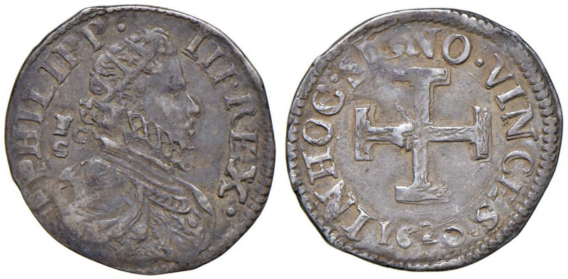 NAPOLI Filippo III d'Asburgo (1598-1621) Carlino 1620 - Magl. 25 AG (g 2,36) R
...