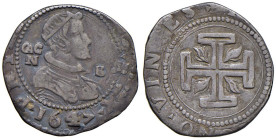 NAPOLI Filippo IV d'Asburgo (1621-1665) 15 Grana (contrassegno lettera B) - Magl. 27 AG (g 3,22) R Leggermente tosata.

Status: qBB/BB