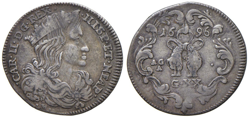 NAPOLI Carlo II d'Asburgo (1674-1700) Tarì 1696 - Nomisma 59 AG (g 3,92)

Stat...