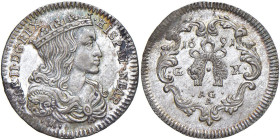 NAPOLI Carlo II d'Asburgo (1674-1700) Carlino 1691 - Nomisma 85 AG (g 2,23) R Minimi depositi, ma moneta di gran qualità.

Status: qFDC