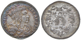 NAPOLI Carlo II d'Asburgo (1674-1700) Carlino 1696 - Nomisma 91 AG (g 2,18) R Bellissima patina.

Status: qFDC