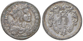 NAPOLI Carlo II d'Asburgo (1674-1700) Carlino 1697 - Nomisma 92 AG (g 2,20) RRRR Millesimo di estrema rarità. Indubbiamente il migliore apparso.

St...