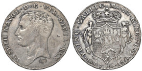 NAPOLI Giuseppe Napoleone (1806-1808) Piastra da 120 grana 1807 - Nomisma 681 AG (g 27,62) R

Status: BB