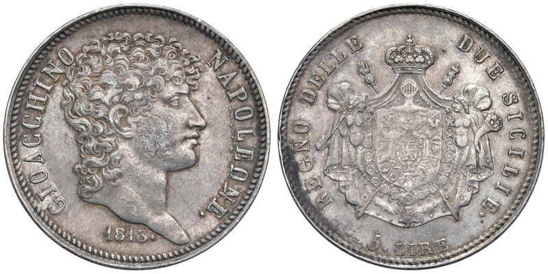NAPOLI Gioacchino Napoleone Murat (1808-1815) 5 Lire 1813 - Nomisma 737 AG (g 24...