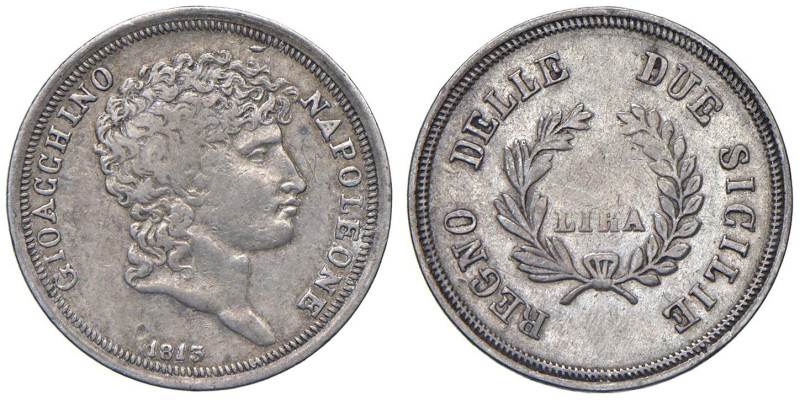 NAPOLI Gioacchino Napoleone Murat (1808-1815) Lira 1813 - Nomisma 747 AG (g 4,96...