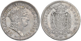 NAPOLI Ferdinando I di Borbone (1816-1825) Piastra da 120 grana 1817 - Nomisma 782 AG (g 27,35) RRR Rarissima variante con 2 stelle prima di "PROVIDEN...