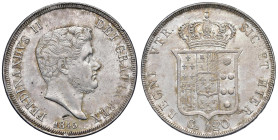 NAPOLI Ferdinando II di Borbone (1830-1859) Piastra da 120 grana 1845 - Nomisma 950 AG (g 27,55) Segnetto al bordo e nel campo al D/.

Status: SPL/S...