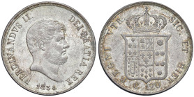 NAPOLI Ferdinando II di Borbone (1830-1859) Piastra da 120 grana 1854 - Nomisma 962 AG (g 27,54) Minimi segnetti da contatto, ma ottimo esemplare.

...