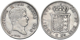 NAPOLI Ferdinando II di Borbone (1830-1859) Mezza piastra da 60 grana 1833 - Nomisma 979 AG (g 13,71) R

Status: BB/BB+