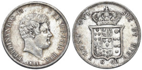 NAPOLI Ferdinando II di Borbone (1830-1859) Mezza piastra da 60 grana 1851 - Nomisma 997 AG (g 13,75) RR Segnetto al bordo.

Status: BB-SPL