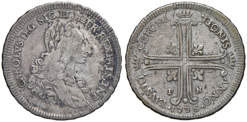 PALERMO Carlo di Borbone (1734-1759) 6 Tarì 1735 - MIR 554 AG (g 13,43) R

Sta...