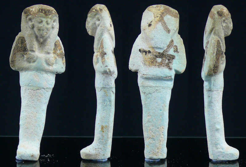 Egypte - Nouvel empire, 20ème dynastie - Shabti en fritte émaillée - 1185 / 1070...