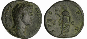 Hadrien - As (137, Rome)
A/ HADRIANVS AVG COS III P P. Tête laurée à droite. 
R/ SPES P R // SC. L'Espérance debout à gauche.
TB+
RSC.1416 (2f)
 ...