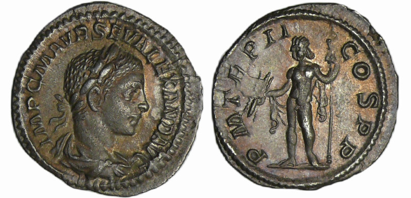 Alexandre Sévère - Denier (222, Rome) - Jupiter
A/ IMP C M AVR SEV ALEXAND AVG ...