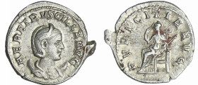 Etruscille - Antoninien (250-251, Rome) - La Pudeur
A/ HER ETRVSCILLA AVG Buste diadémé et drapé à droite. 
R/ PVDICITIA AVG. La Pudeur debout à gau...