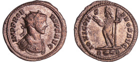 Probus - Aurélianus (280-281, Rome)
A/ IMP PROBVS P F AVG Buste radié et cuirassé à droite. 
R/ IOVI CONS PROB AVG // R(foudre)B. Jupiter debout à g...