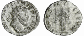 Postume - Antoninien (260/265, Cologne) - La Foi
A/ IMP C POSTVMVS P F AVG. Buste radié et drapé à droite. 
R/ FIDES MILITVM. La Foi debout à gauche...