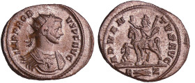Probus - Aurélianus (278-280, Rome)
A/ IMP PROBVS AVG Buste radié et cuirassé à droite. 
R/ ADVENTVS AVG // R(foudre)Z. Probus chevauchant à gauche,...