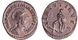 Maximien Hercule - Aurélianus (287-289, Lyon) - Hercule
A/ IMP C MAXIMIANVS P F AVG. Buste casqué et cuirassé à droite. 
R/ VIRTVTI AVGG. Hercule de...