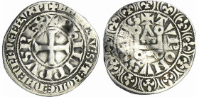 France - Philippe IV (1285-1314) - Gros tournois à l'O rond
A/ + BNDICTV: SIT: NOmE: DNI: nRI: DEI: IhV. XPI. intérieur : PhILIPPVS•REX. Croix. 
R/ ...