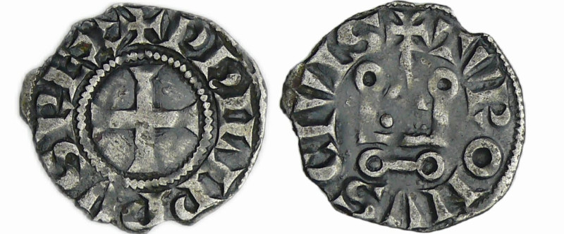 France - Philippe IV (1285-1314) - Denier tournois à l'O rond
A/ + PHILIPPVS RE...